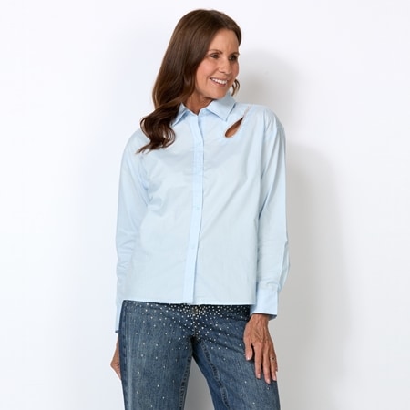 Elle Get the Look - Rhinestone Cut-Out Detail Shirt