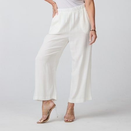 Mr. Max Magic Linen Blend Wide Leg Crop Pant