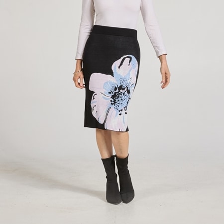 Amanda Charles Elastic Waist Jacquard Detail Skirt