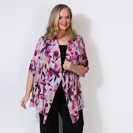 RTM Chiffon Shrug with Sleeve Tab
