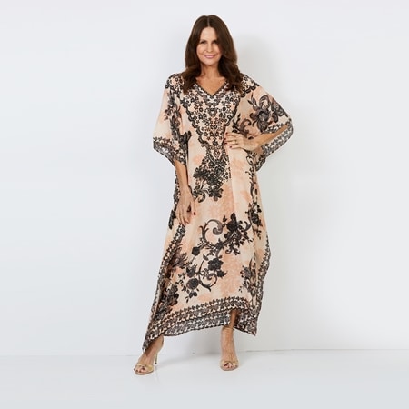 Silk Islands 100% Silk Celebration Long Kaftan