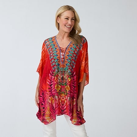 Silk Islands 100% Silk Montenegro Short Curved Edge Kaftan