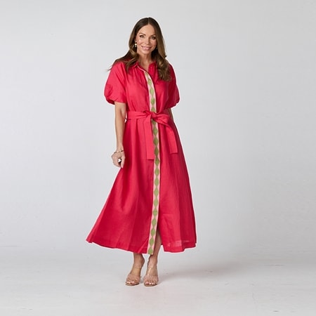 Adrift Matilda 100% Linen Collared Dress