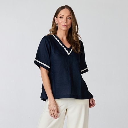 Adrift Samara 100% Linen Blouse