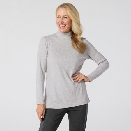 Mr. Max Cashmere Feel Ivy Knit Long Sleeve Mock Neck Top