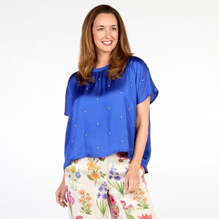 Rubyyaya Bienvenue Viscose Satin Sparkle Tee