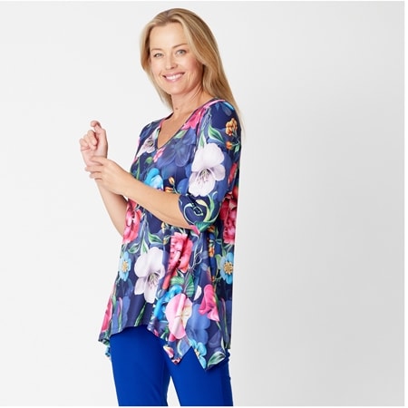 Cordelia St Andrea 3/4 Sleeve Print Tunic Top