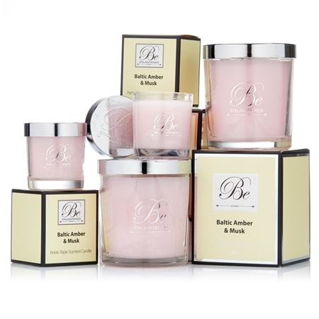 Be Enlightened Baltic Amber & Musk Set of Two Two Wicks & Two Minis