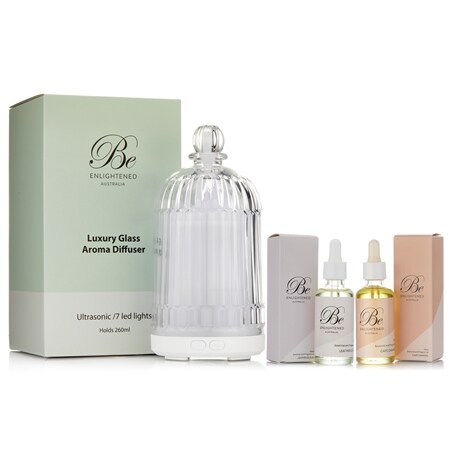 Be Enlightened Large Glass Diffuser & Essential Oils Duo