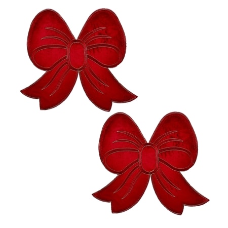 Mera Linen Red Holiday Bow Placemat 45cm Set of 2