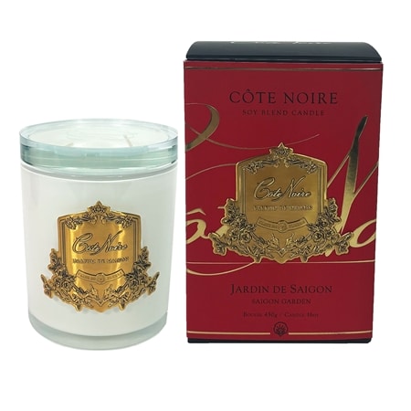 Cote Noire Christmas Day Candle 450g White with Gold Badge