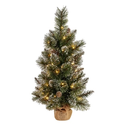 Swishmas Christmas Tree with Lights 2ft Potted Cashmere