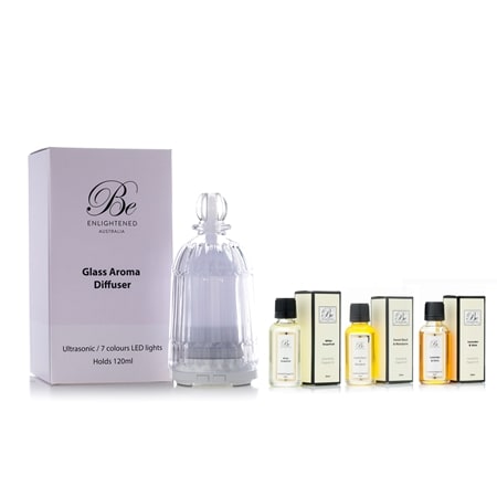 Be Enlightened Small Glass Aroma Diffuser Collection with Essential Oils
