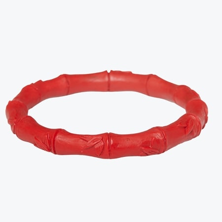 Gems of the Orient 10mm Bamboo Cinnabar Carved Round Bangle