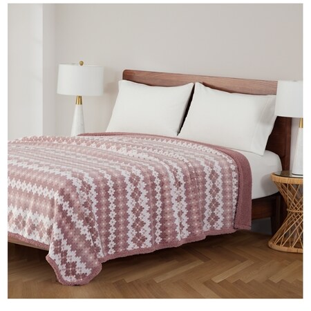Berkshire Blankets Printed Sherpa Blanket King 279x229cm