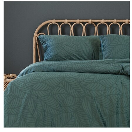 Cozzee Home Plush Velvet Quilt Cover Set Dark Green