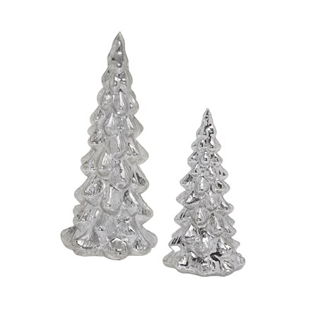 Swishmas Set of 2 Decorative Glass Sparkle Trees