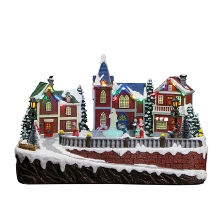 Enchanted Garden XXL Christmas Village with Water Fountain