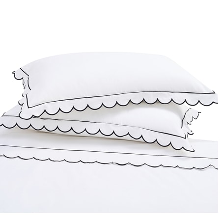 Lane Linen 100% Cotton Scalloped Double Sheet Set