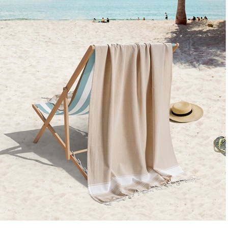 Lane Linen Chambray Turkish Beach Towels Set of 4