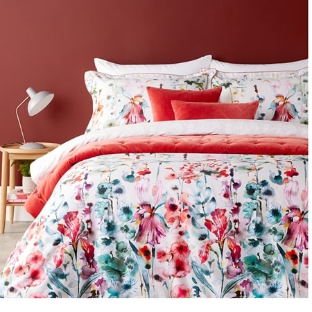 Christy Iris Garden Quilt Cover Set - Queen