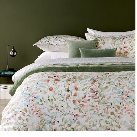 Christy Stems Jade Quilt Cover Set - Super King